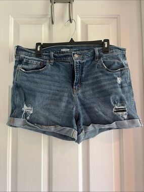 Old Navy Light Blue Distressed Rolled Hem Denim Shorts